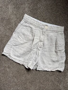 ARITZIA Wilfred 100% Organic Linen Pleated Shorts Old Money Quiet Luxury 6 Ivory